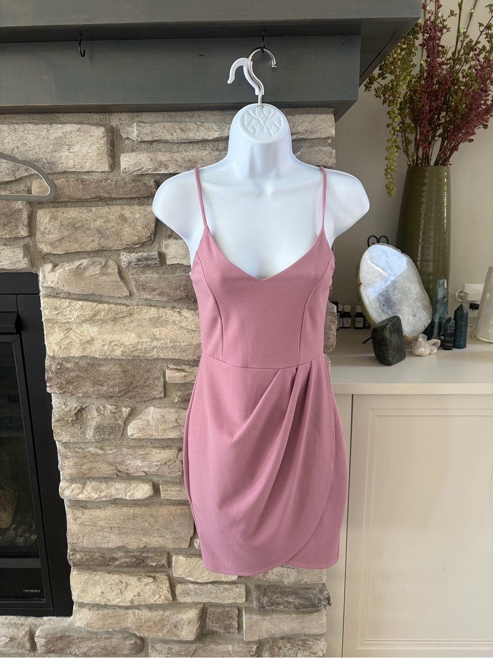 Lulu's Dusty Lilac Spaghetti Strap Mini Dress - Picture 2 of 3